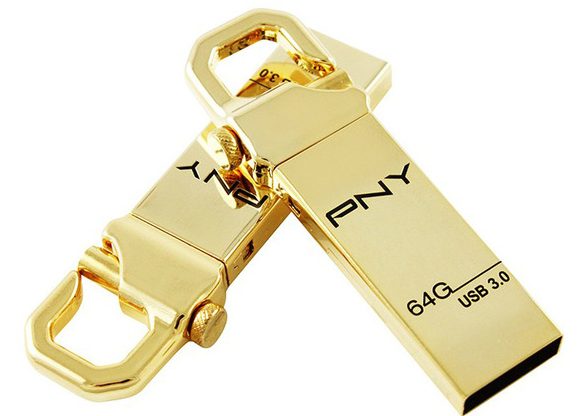 USB PNY 64GB Hook (3.0) (Vàng)