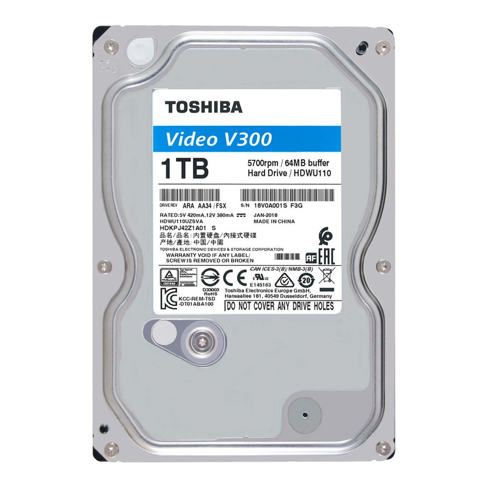 Ổ cứng HDD Toshiba V300 Video Streaming 3.5" 1TB SATA 5700RPM 64MB (HDWU110UZSVA)