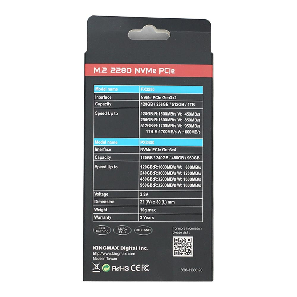 Ổ cứng SSD Kingmax 256GB PX3280 Zeus (M.2-2280)