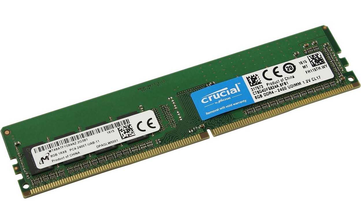 Bộ nhớ/ Ram Crucial 8GB DDR4 2400 (CT8G4DFS824A) giúp tăng tốc hệ thống của bạn