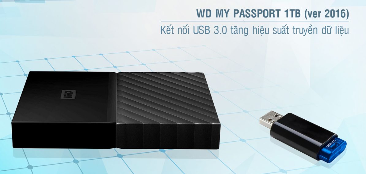 Ổ cứng HDD WD 1TB Passport 2.5", 3.0 (Trắng)