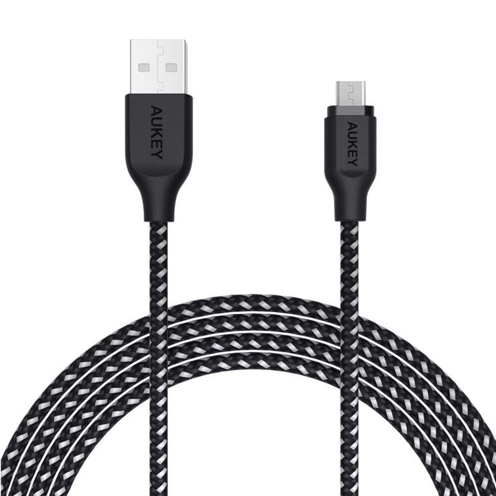 Cáp Sạc Micro USB 1,2 Mét Aukey CB-AM1 Bọc Nylon Cao Cấp (Đen)