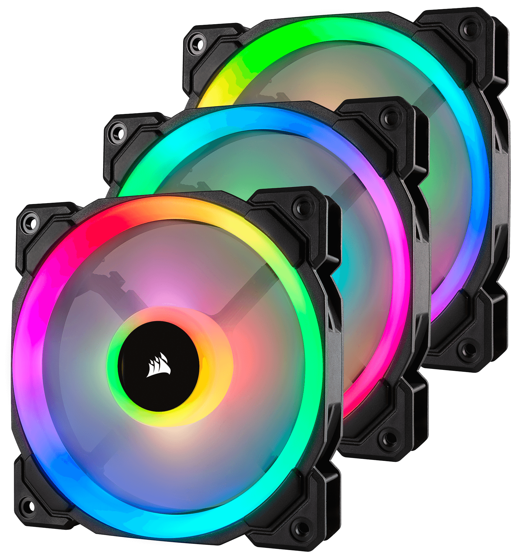 Fan Corsair LL120 RGB 120mm Dual Light Loop RGB LED PWM Fan (Gồm 3 Fan với Lighting Node PRO) (CO-9050072-WW) 4
