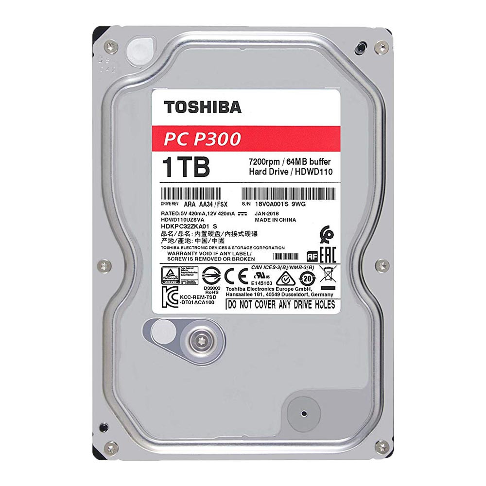 Ổ cứng HDD Toshiba P300 3.5" 1TB SATA 7200RPM 64MB (HDWD110UZSVA)