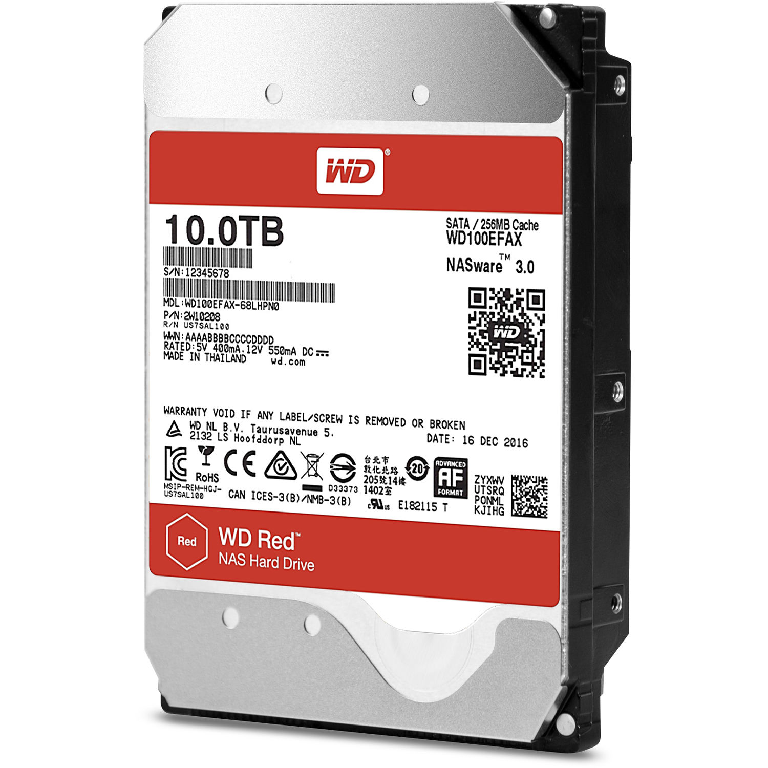 ổ cứng HDD WD 10TB WD100EFAX Sata 3 (Đỏ)