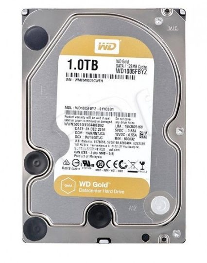 Ổ cứng HDD WD Gold 1TB 3.5" SATA 3/ 128MB Cache/ 7200RPM - WD1005FBYZ Ổ cứng HDD WD Gold 1TB 3.5" SATA 3/ 128MB Cache/ 7200RPM - WD1005FBYZ