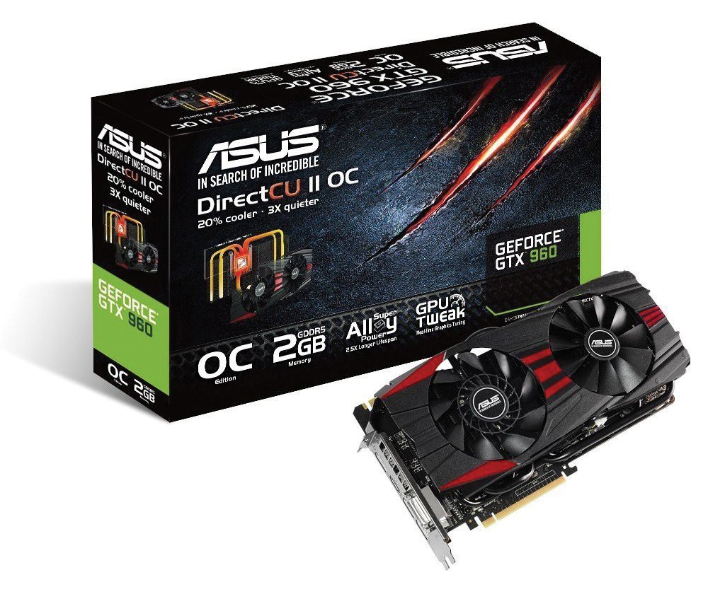 Card màn hình Asus 2GB GTX960-DC2OC-2GD5-Black