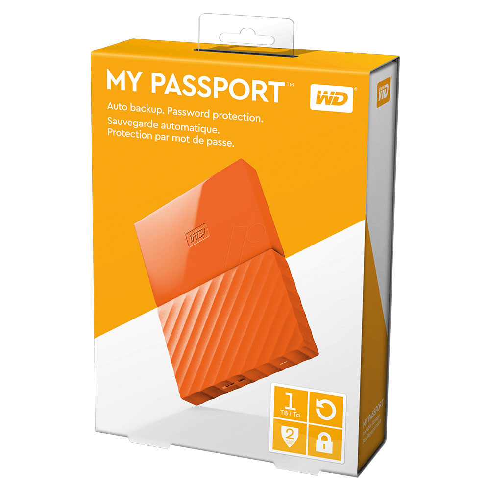 Ổ cứng HDD WD 1TB Passport 2.5″, 3.0 (Cam)