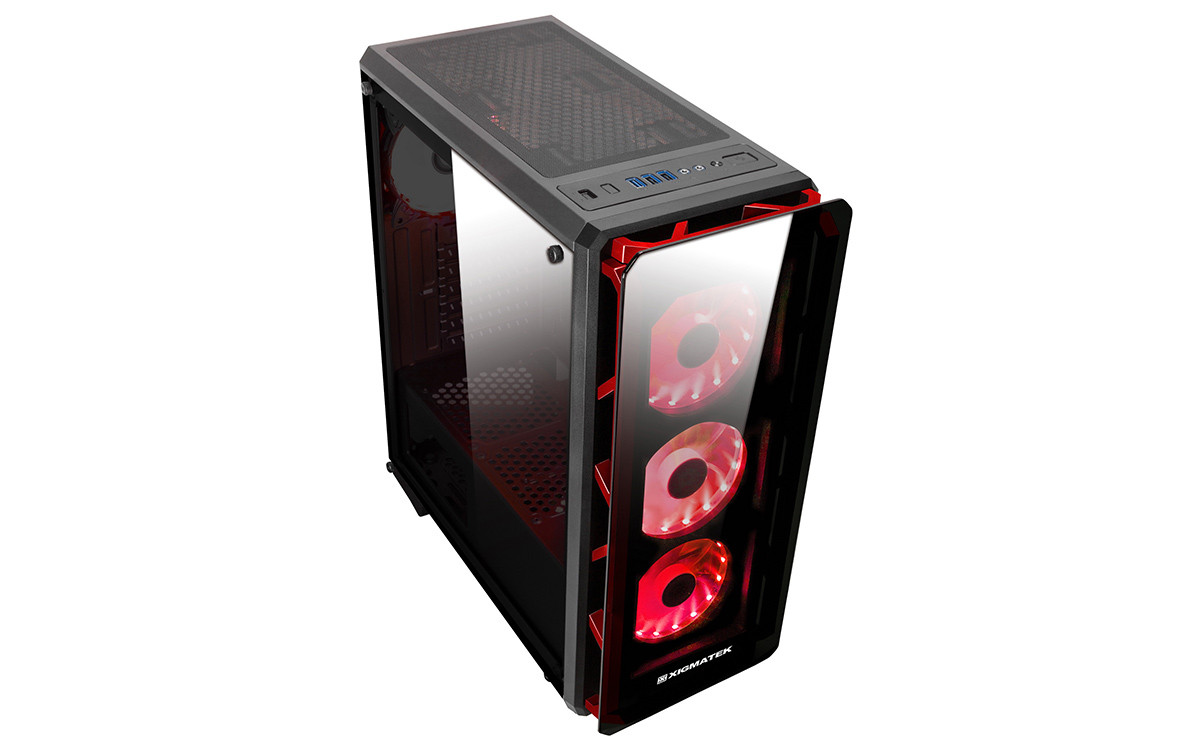 Thùng máy - Case Xigmatek Astro Red Plus (EN41312) (3 fan X9)