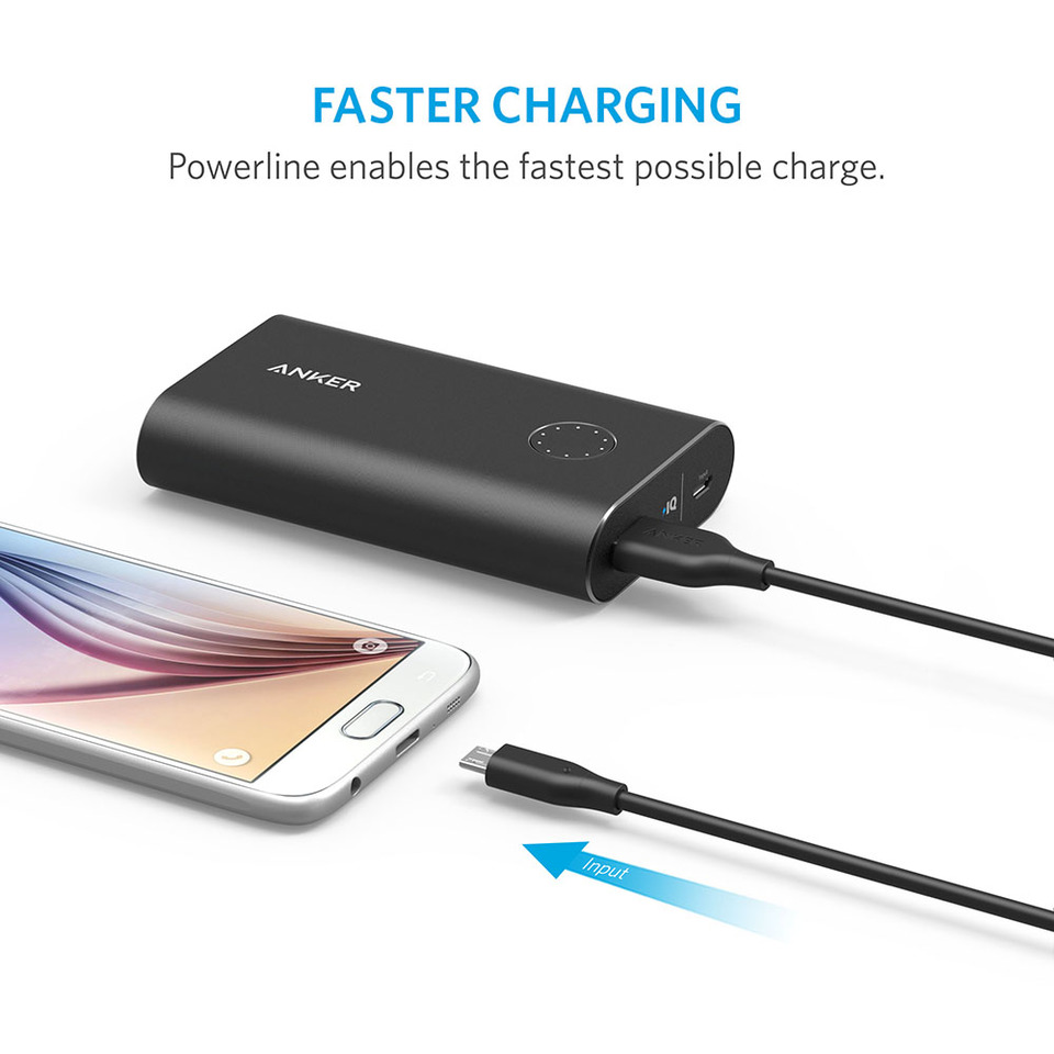 Cáp Micro USB Anker PowerLine 0,9m - A8132 (Đen)