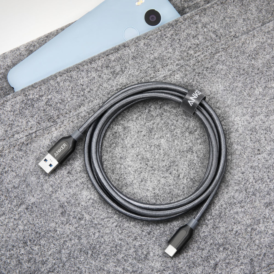 cáp Anker PowerLine+ USB 3.0 ra USB-C 1,8m - A8169 (Xám)