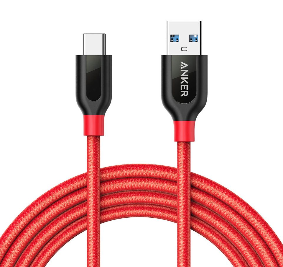 cáp Anker PowerLine+ USB 3.0 ra USB-C 1,8m - A8169 (Đỏ)