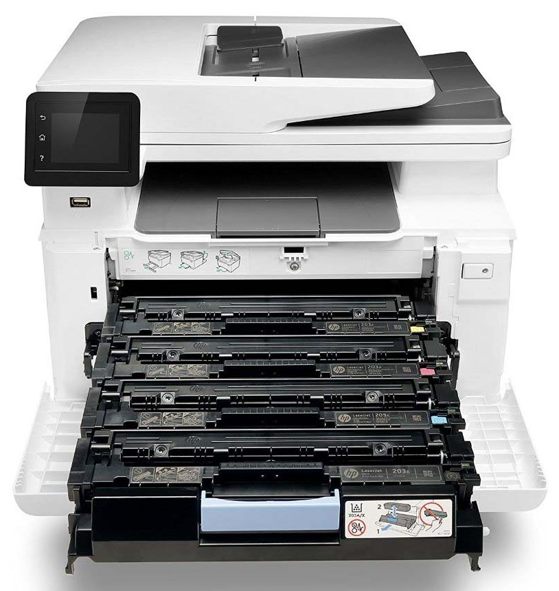 Máy in laser màu HP M281FDN (T6B81A) khay chứa giấy rộng tiện cho việc in ấn không lo hết giấy