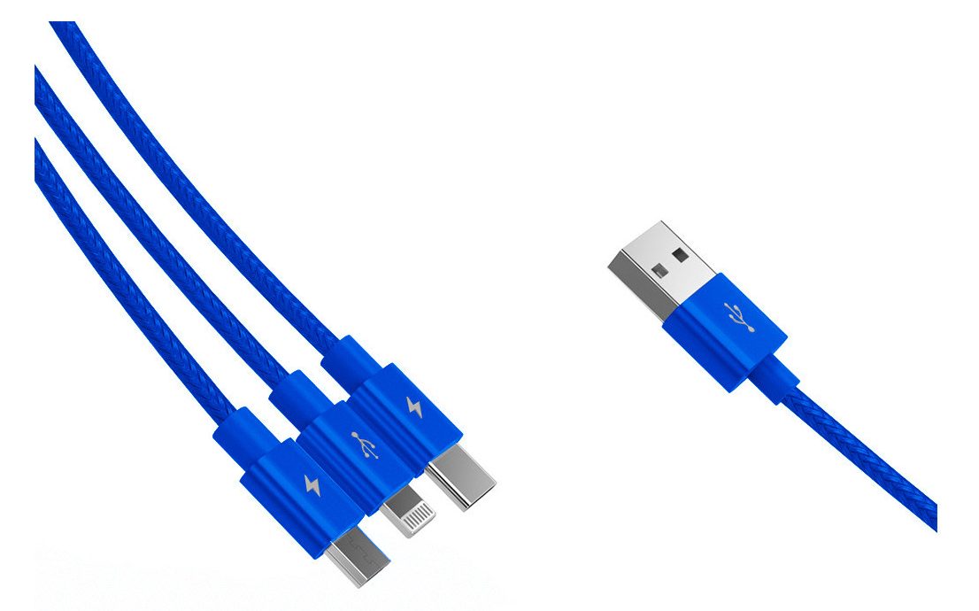 Orico 3 trong 1 Lightning/ Type C/ Micro B USB 2.0 1.2m (UTS-12BL)-2