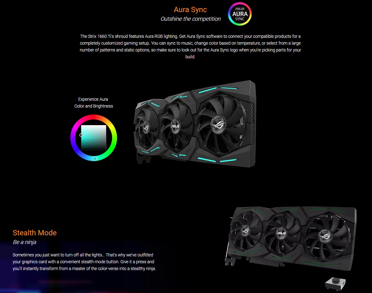 Card màn hình ASUS GeForce GTX 1660Ti 6GB GDDR6 ROG Strix Advance