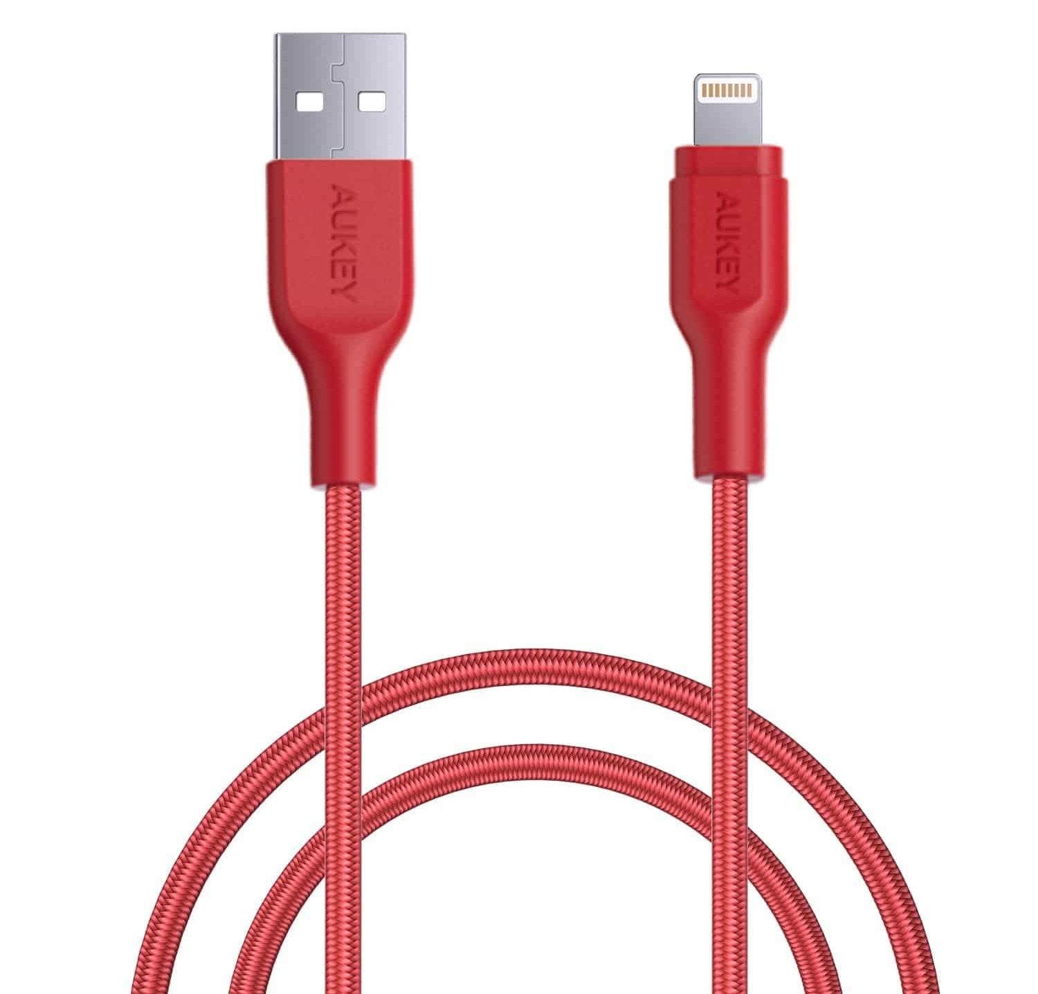 Cáp Sạc Micro USB Aukey CB-AM1 Red Siêu Bền 1,2M