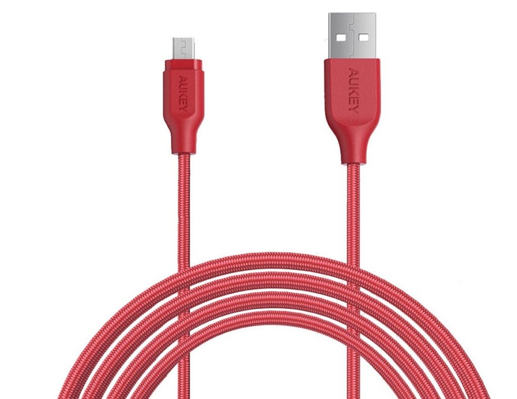 Cáp Sạc Micro USB Aukey CB-AM2 Red Siêu Bền 2M