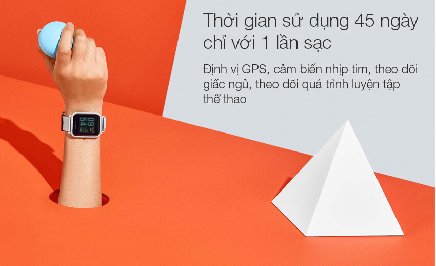 Vòng Đeo Tay Thông Minh Xiaomi Amazfit Bip (UYG4024RT) thời gian pin lâu kéo dài