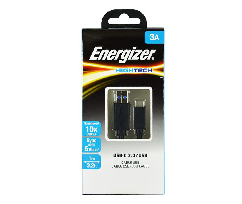 Cáp sạc USB Type C 3.0 cho Samsung Energizer HT C11C3AMGBK4(Đen)