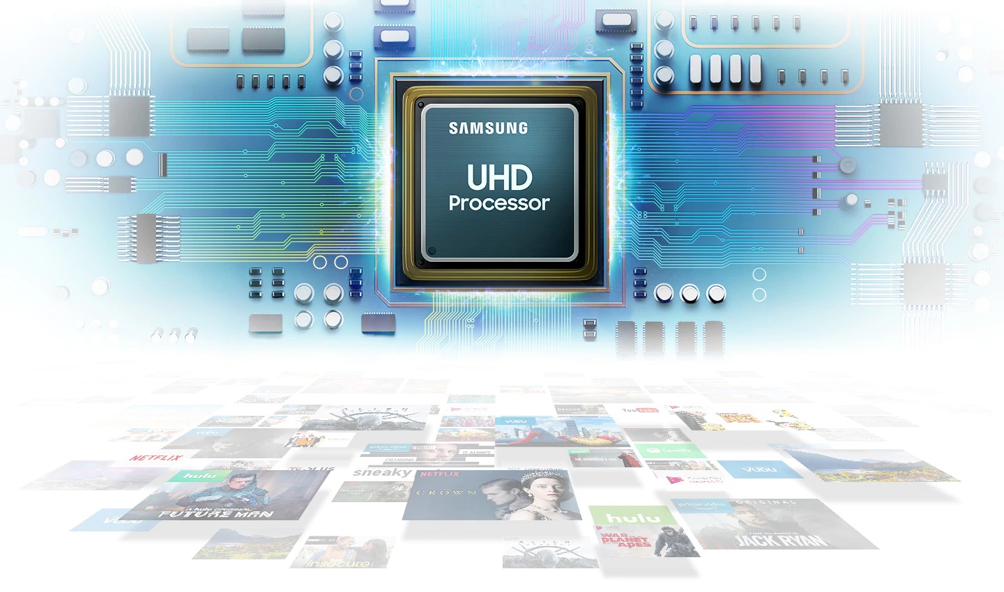 Smart Tivi Samsung 4K 43 inch UA43RU7100KXXV sử dụng bộ xử lý UHD quyền lực