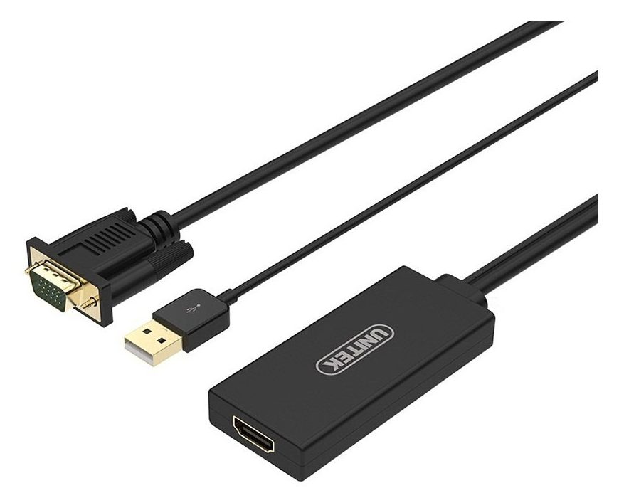 Cáp VGA K + USB -> HDMI L Unitek Y-8711 thuận tiện cho công việc văn phòng công sở