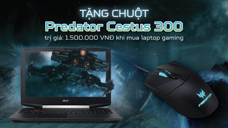 tặng chuột Acer Predator Cestus 300 khi mua laptop gaming