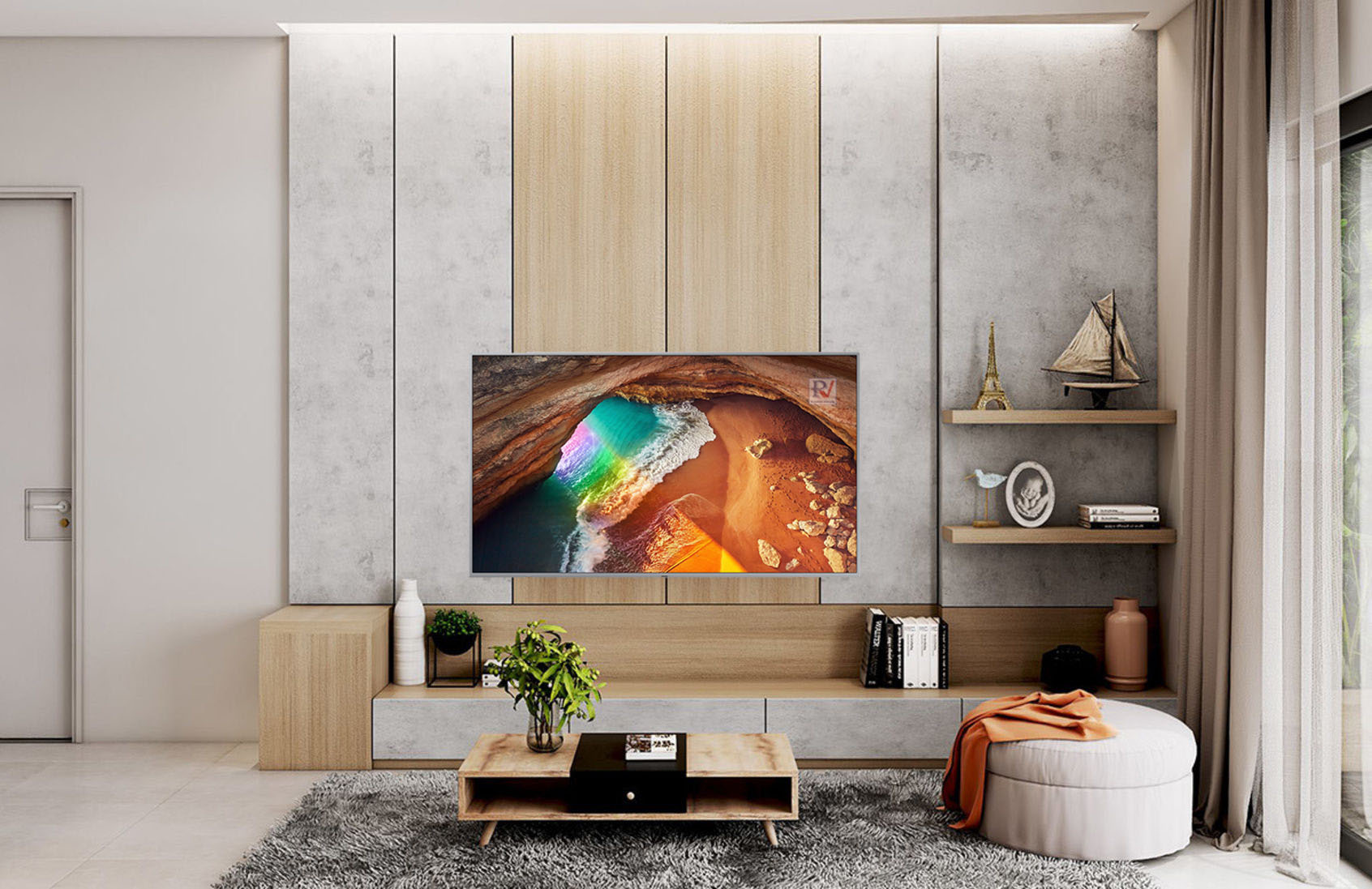 Smart Tivi QLED Samsung 4K 75 inch QA75Q65RAKXXV thiết kế sang trọng đẹp mắt