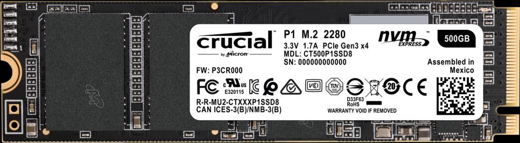 ổ cứng SSD Crucial P1 500GB M.2 2280 NVMe