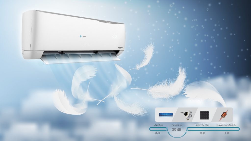 Máy lạnh Casper 1 HP EC-09TL22 động cơ êm ái giúp người dùng tận hưởng không gian yên tĩnh
