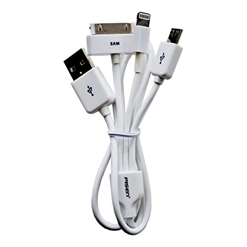 Cáp sạc Cổng 30 chân- Lightning-Micro USB cho iPhone4, iPhone5, Samsung Pisen 3 in 1_2