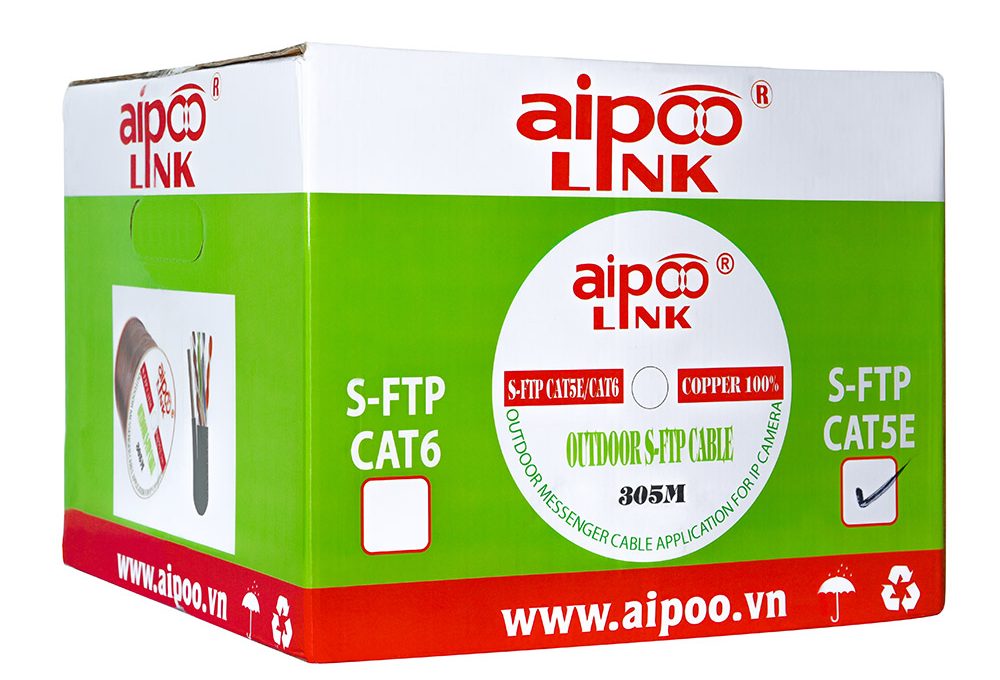 Cáp Aipoo Link OUTDOOR SFTP OFC Cat 5 - 305M Messenger Wire_1
