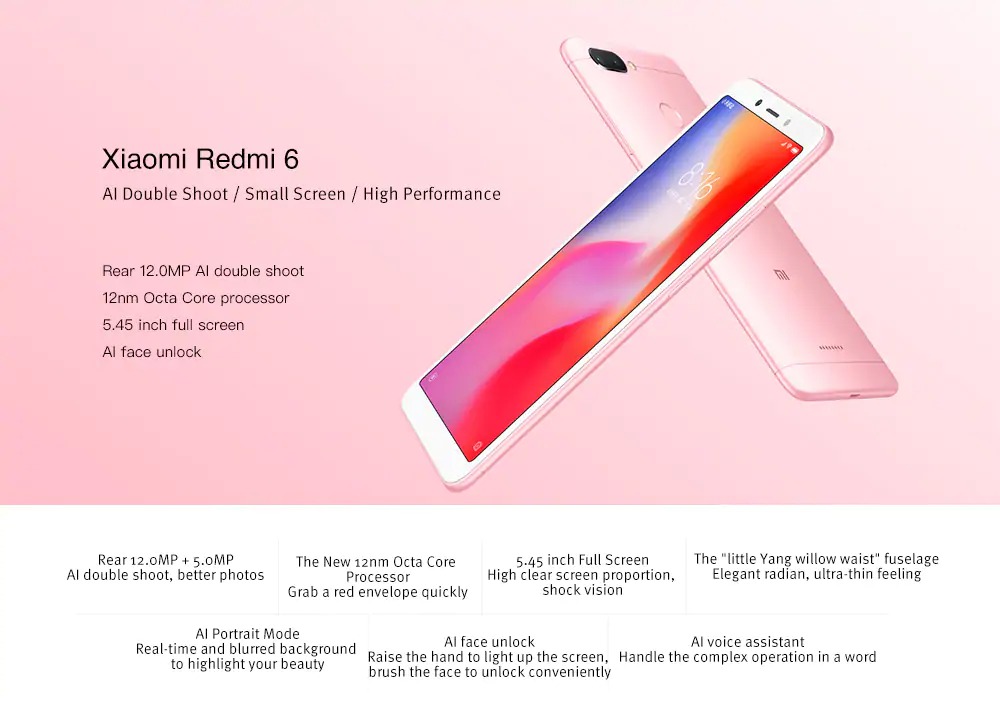 Xiaomi Redmi 6 - hồng-2