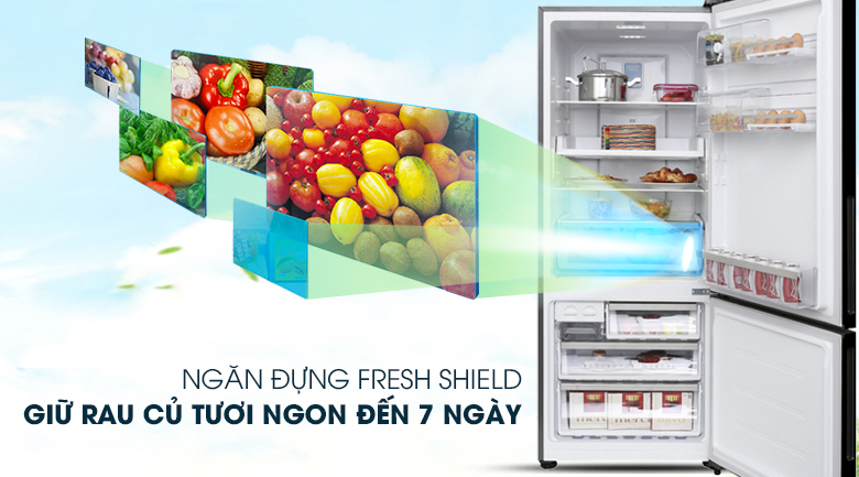 Tủ lạnh Electrolux Inverter 275 lít EBB2802H-H ngăn đựng rau củ quả lớn giúp rau, hoa quả luôn ngon tươi mới
