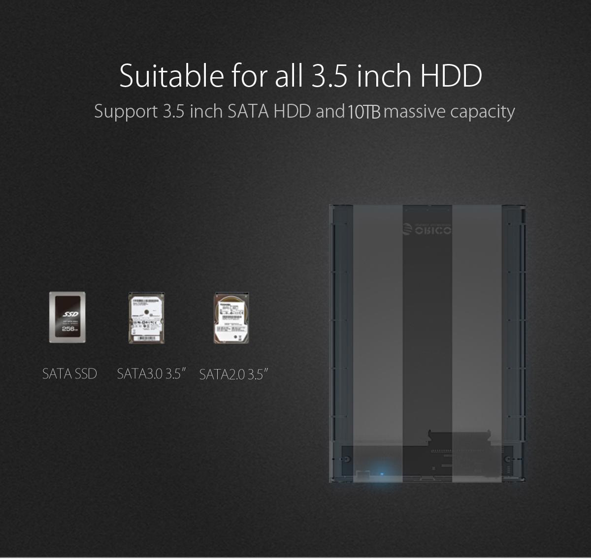 Box ổ cứng 3.5'' Orico 3139U3 SSD HDD Sata 3 USB 3.0-10