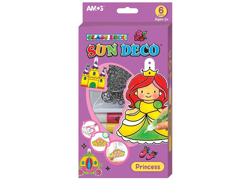 AMOS-Màu vẽ trang trí trên kính 6 màu Sun Deco Princess - 1
