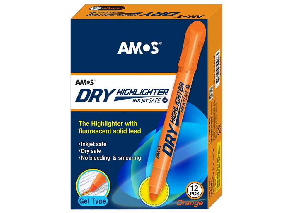AMOS-Hộp Bút highlighter ADLH-20D-Orange ( 12 cây) - 1
