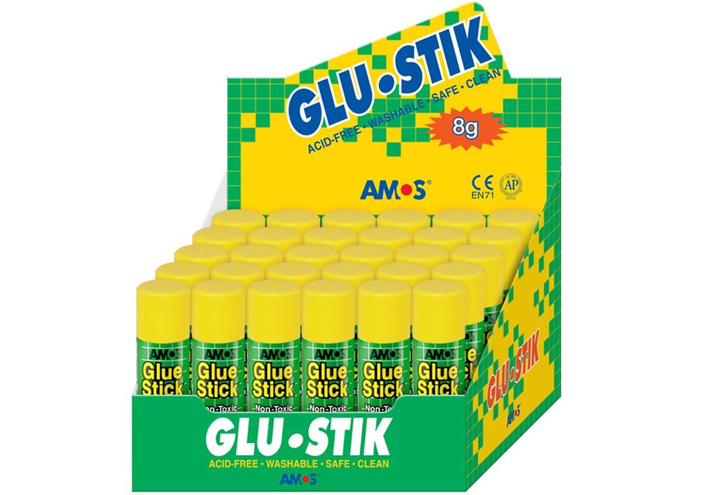 AMOS-Hộp Hồ khô Glu-stick Amos- 8g AGS-W8 (30 chai) mới - 1