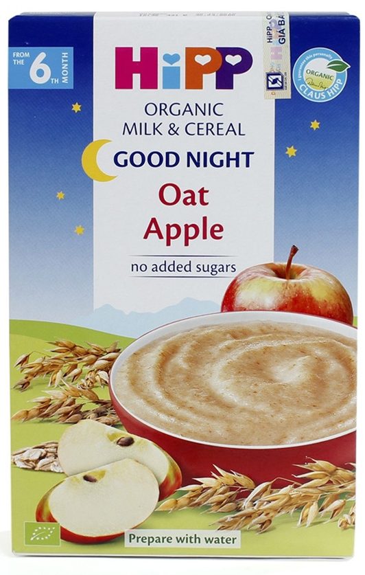 Bột sữa Dinh Dưỡng Chúc ngủ ngon HiPP Organic - Yến mạch, táo tây 250g
