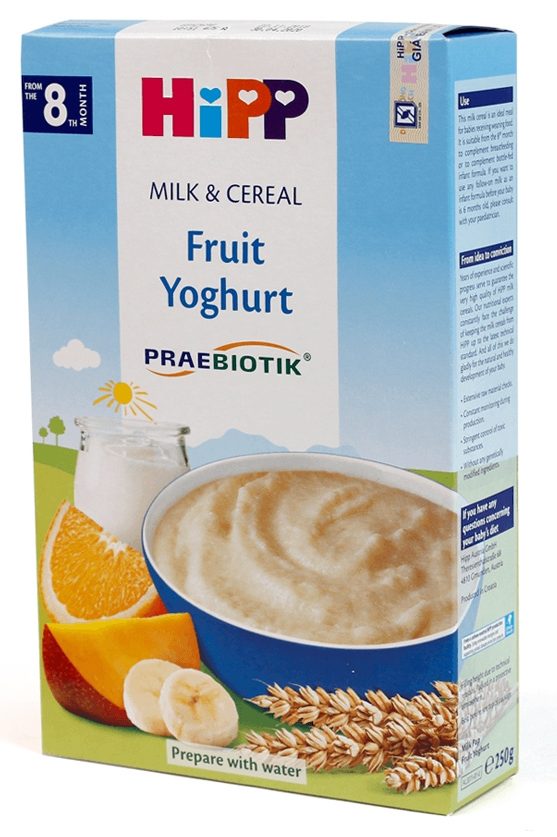Bột sữa Dinh Dưỡng HiPP bổ sung Praebiotik - Hoa quả nhiệt đới, sữa chua 250g