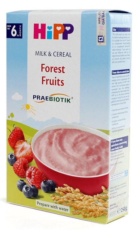 Bột sữa dinh dưỡng HiPP Organic bổ sung Praebiotik - Hoa quả rừng 250g