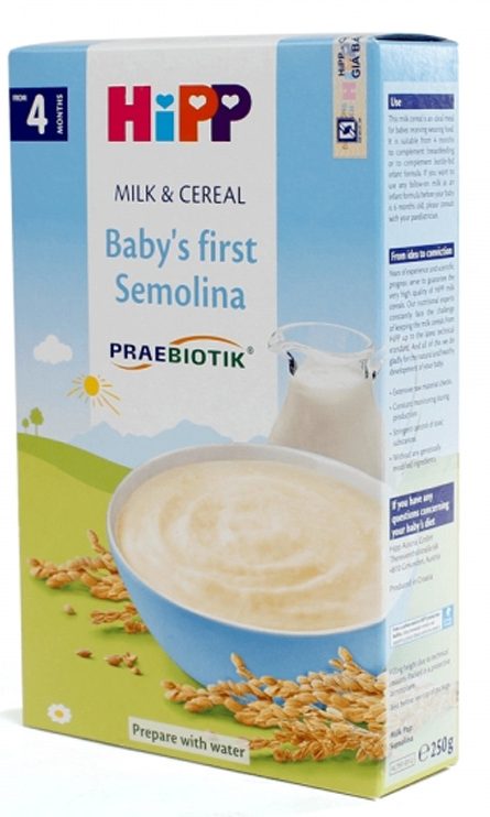 Bột sữa dinh dưỡng HiPP bổ sung Praebiotik - Bột ăn dặm khởi đầu Semolina 250g
