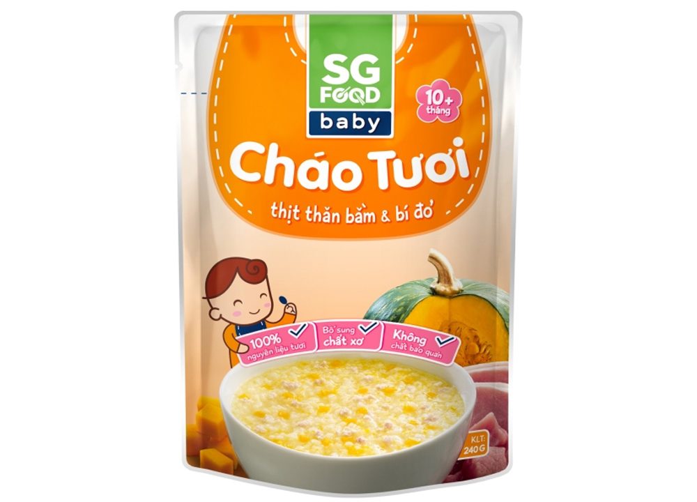 Cháo tươi Baby Sài Gòn Food Thịt thăn bằm & Bí đỏ 240g