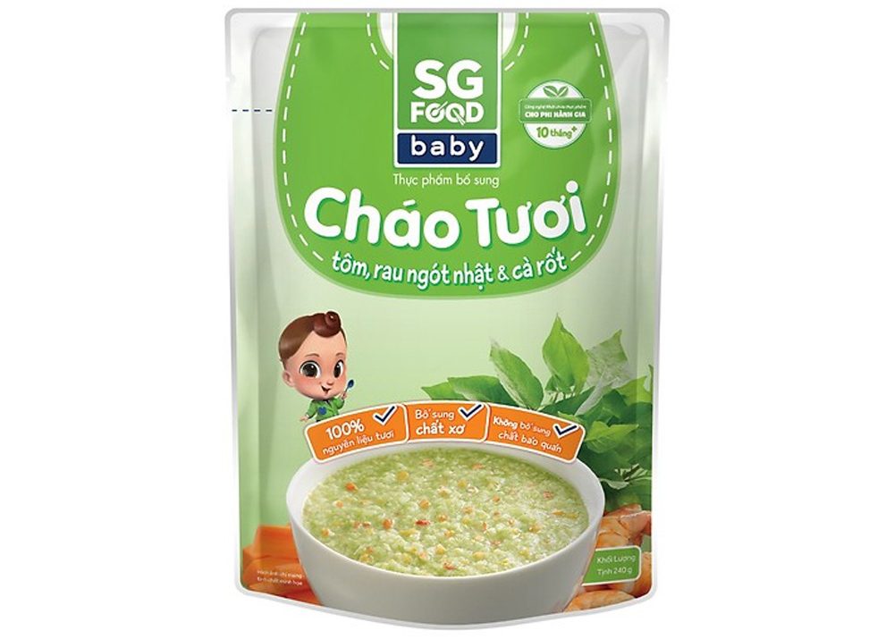 Cháo tươi Baby Sài Gòn Food Tôm & Rau ngót Nhật 240g
