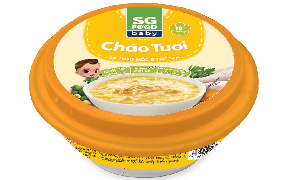 Cháo tươi Baby Sài Gòn Food Gà thảo mộc & Hạt sen 240g