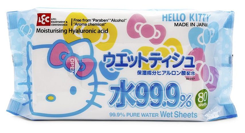 Combo 3 gói LEC - Giấy ướt nước tinh khiết 99,9% Hello Kitty SS237