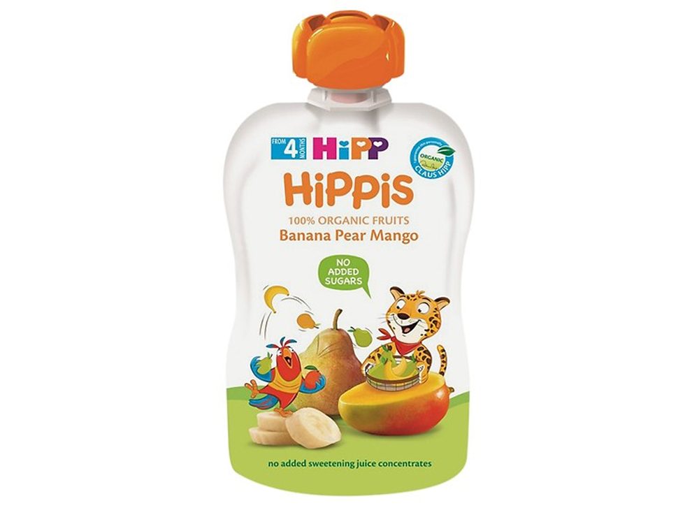 Dinh dưỡng 100% trái cây nghiền hữu cơ HiPPiS Organic (Chuối, Lê, Xoài)_1