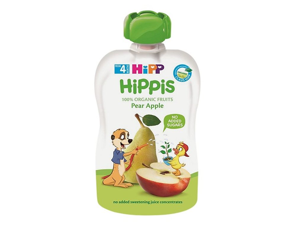 Dinh dưỡng 100% trái cây nghiền hữu cơ HiPPiS Organic (Lê, Táo)_1