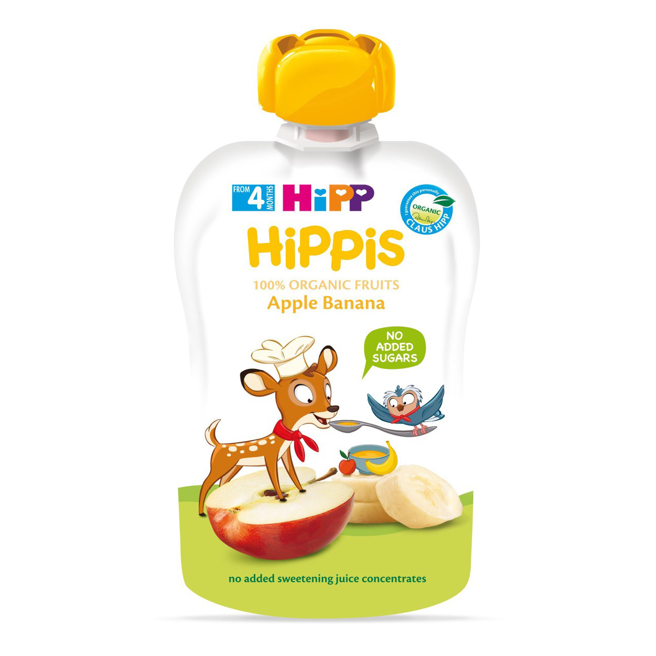 Dinh dưỡng 100% trái cây nghiền hữu cơ HiPPiS Organic (Táo, Chuối)_1
