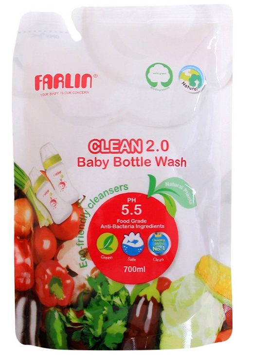 Nước rửa bình sữa an toàn Farlin 700ml (túi)