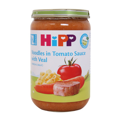 Dinh Dưỡng Đóng Lọ HiPP Bio - Thịt bê, mì sợi & cà chua 220g